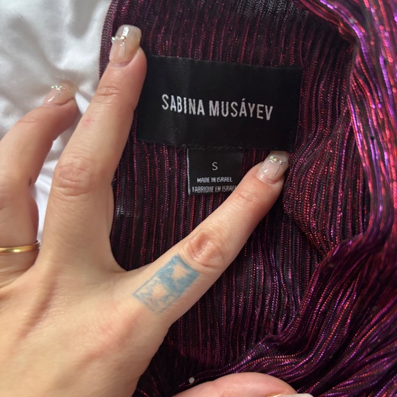 Sabina Musayev Purple Ruched Puff Sleeve Mini Angela Dress - Picture 8 of 8